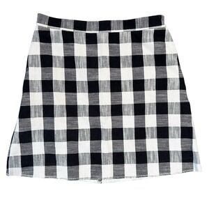 Topshop Check A Line Skirt Mod 60s Black & White Size 6 Dark Academia Clueless